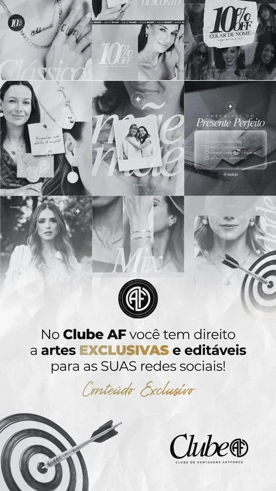 Story Clube AF: artes exclusivas e editáveis