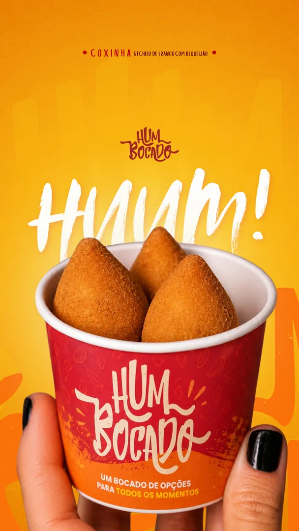 Story Hum Bocado: Huum! copo de coxinhas